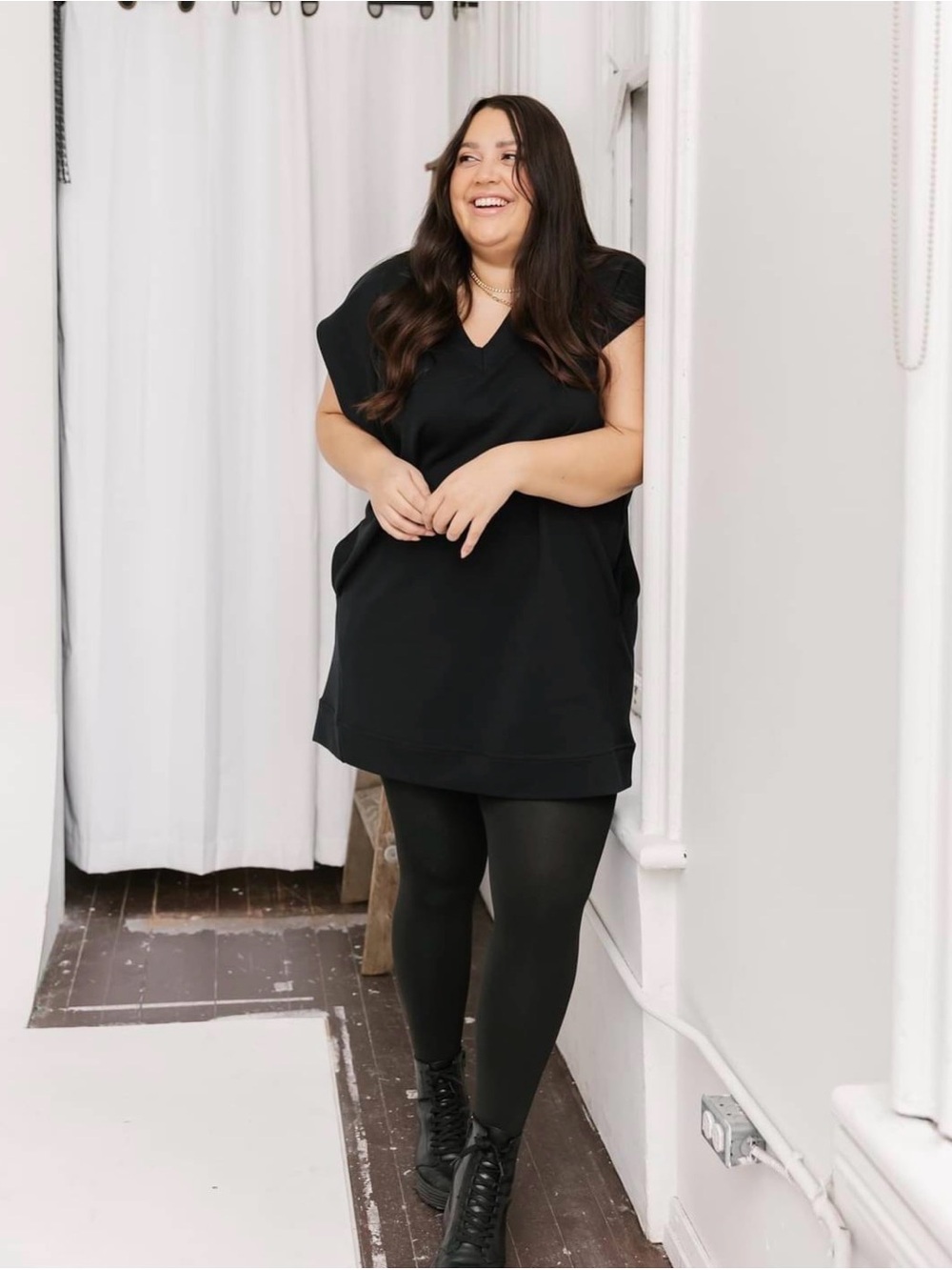 Smash + Tess Midnight Black Love-to-Layer Sweater Vest Dress
